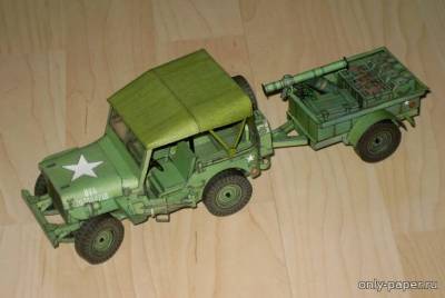 Сборная бумажная модель / scale paper model, papercraft US Jeep Willys MB & vozik (ABC) 