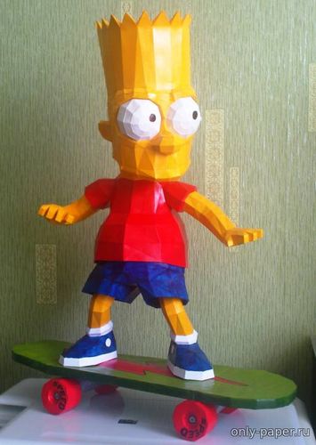 Сборная бумажная модель / scale paper model, papercraft Барт Симпсон / Bart Simpson 