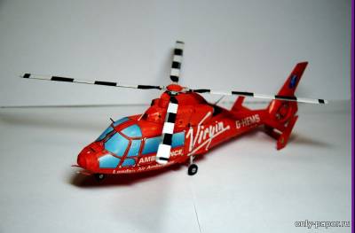 Модель вертолета Aerospatiale HH-65A HEMS Dauphin из бумаги/картона