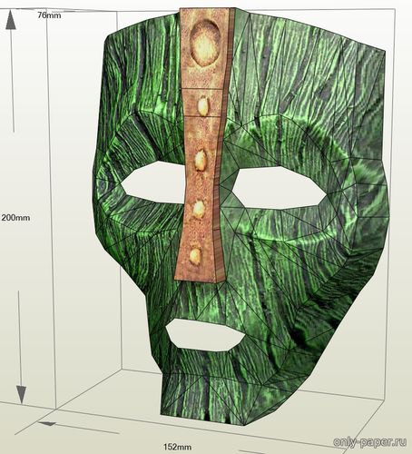 Модель маски Локи из бумаги/картона