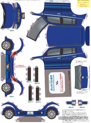 Модель автомобиля Toyota bB из бумаги/картона