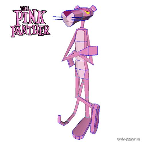 Сборная бумажная модель / scale paper model, papercraft Розовая пантера / Pink Panther 