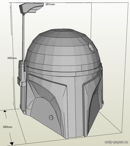 Модель шлема Бобы Фетта из бумаги/картона