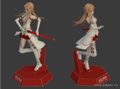 Сборная бумажная модель / scale paper model, papercraft Sword Art Online - Asuna 