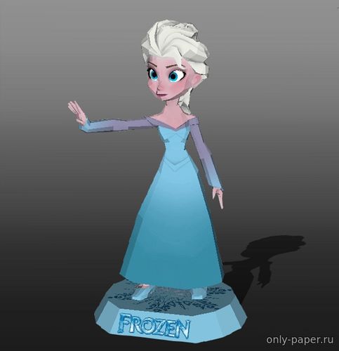 Модель фигуры снежной королевы Эльзы из бумаги/картона