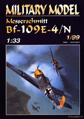Сборная бумажная модель / scale paper model, papercraft Messerschmitt Bf-109E-4/N (Halinski MM 01/1999) 