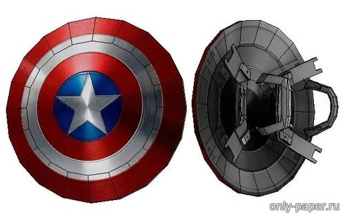 Сборная бумажная модель / scale paper model, papercraft Щит Капитана Америка / Captain America Shield 