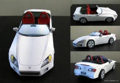 Сборная бумажная модель / scale paper model, papercraft Honda S2000 (3DPMS) 
