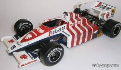 Сборная бумажная модель / scale paper model, papercraft Toleman TG184 Hart - Portugal GP - Ayrton Senna 1984 