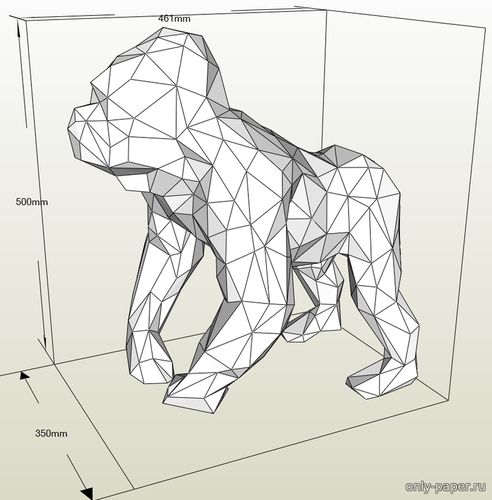 Сборная бумажная модель / scale paper model, papercraft Горилла / Gorilla 