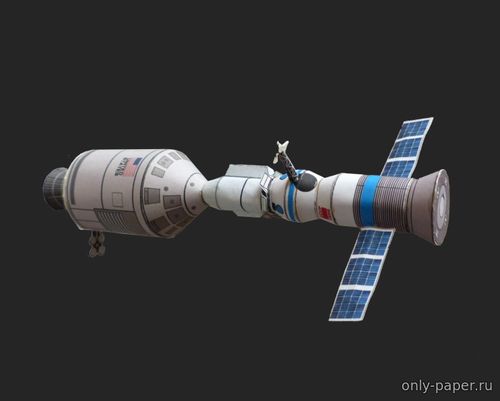 Модель орбитальной станции Союз-Апполон из бумаги/картона