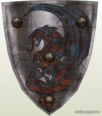 Сборная бумажная модель / scale paper model, papercraft Dark Messiah of Might and Magic - Full Size City Guard's Shield 