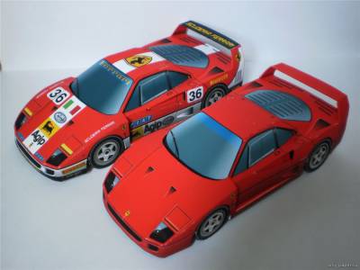 Сборная бумажная модель / scale paper model, papercraft Ferrari F40 (kirzik) 