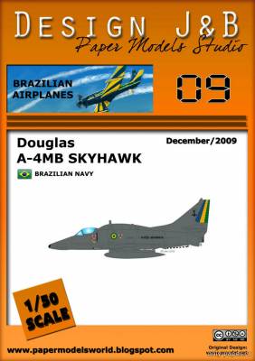 Модель самолета Douglas A-4MB Skyhawk из бумаги/картона