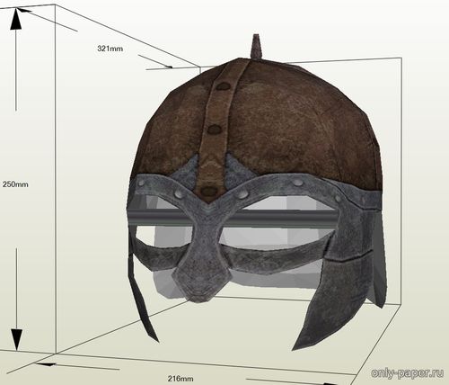 Модель шлема Викинга из бумаги/картона