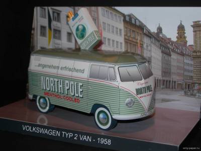 Сборная бумажная модель / scale paper model, papercraft Volkswagen Typ 2 North Pole 