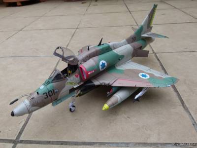 Сборная бумажная модель / scale paper model, papercraft A-4N Skyhawk (ModelArt) 