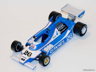 Модель болида Ligier JS11 1979 GP USA J.Laffite из бумаги/картона