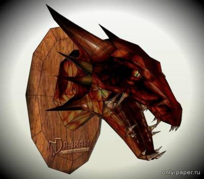 Сборная бумажная модель / scale paper model, papercraft Drakan - Arokh The Dragon Trophy 