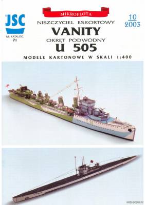 Сборная бумажная модель / scale paper model, papercraft Vanity & U 505 (JSC 071) 