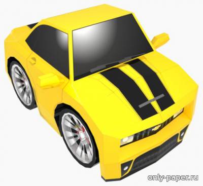 Модель автомобиля SD Chevrolet Camaro Bumblebee из бумаги/картона