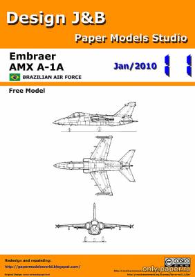 Модель самолета Embraer AMX A-1A Brazilian Air Force из бумаги/картона