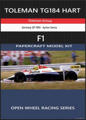 Сборная бумажная модель / scale paper model, papercraft Toleman TG184 Hart - Ayrton Senna Germany GP 1984 