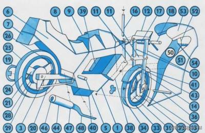 Модель мотоцикла Suzuki 750R из бумаги/картона