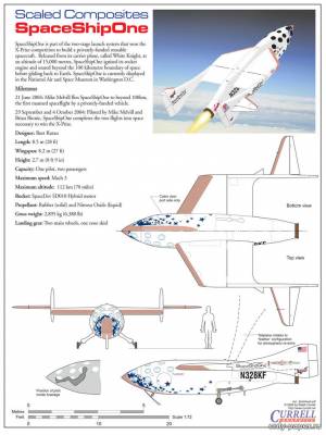 Модель челнока SpaceShipOne из бумаги/картона