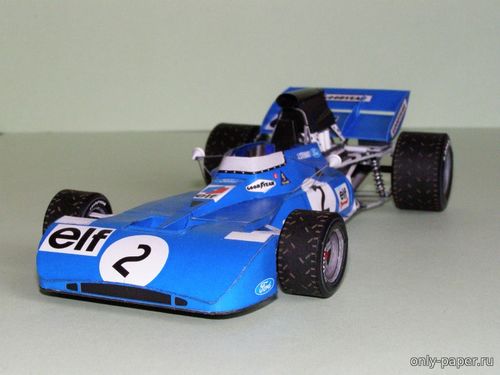 Модель болида Tyrrell 003 1971 из бумаги/картона