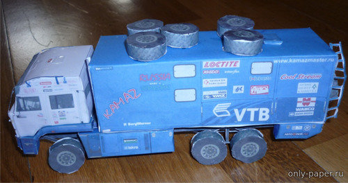 Сборная бумажная модель / scale paper model, papercraft КамАЗ 655050 Дакар 