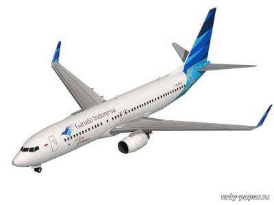 Модель самолета Boeing 737-800 Garuda Indonesia из бумаги/картона