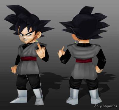 Сборная бумажная модель / scale paper model, papercraft Dragon Ball Z - Chibi Goku Black 
