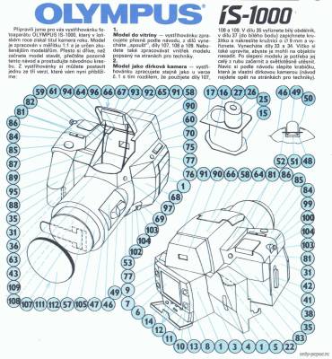 Модель фотоаппарата Olympus IS-1000 из бумаги/картона
