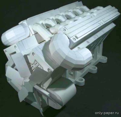 Сборная бумажная модель / scale paper model, papercraft Работающая модель двигателя V12 в натуральную величину 