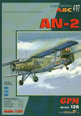 Модель самолета Ан-2 из бумаги/картона