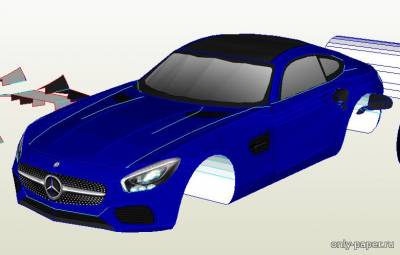 Сборная бумажная модель / scale paper model, papercraft Mercedes AMG GT (MBA) 
