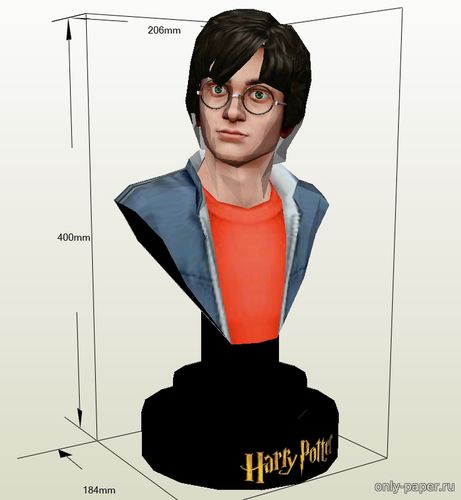 Модель бюста Гарри Поттера из бумаги/картона