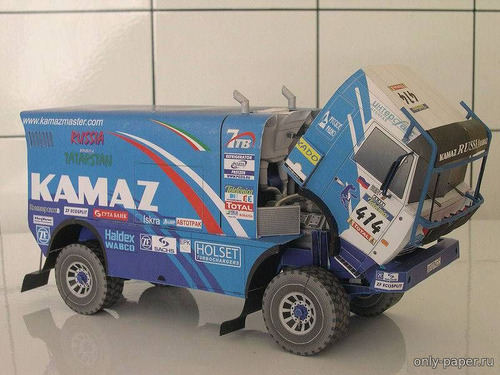 Сборная бумажная модель / scale paper model, papercraft КамАЗ-4911 / KamAZ-4911 Dakar 2004 (Vimos 08) 