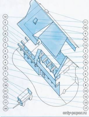Сборная бумажная модель / scale paper model, papercraft Dolnooravsky remeselnicky dom [Elektrón-Zenit 1993/06] 