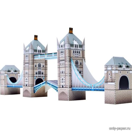 Сборная бумажная модель / scale paper model, papercraft Тауэрский мост, Англия / Tower Bridge, England (Canon) 