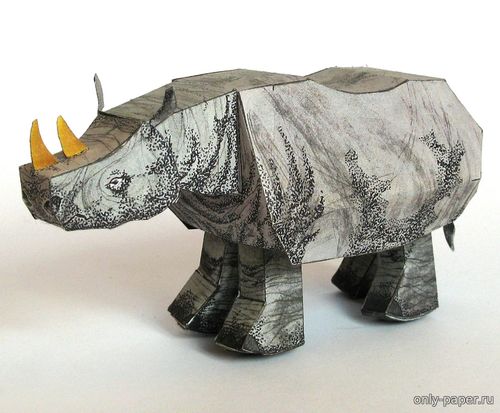 Игрушка - Шагающего носорога из бумаги/картона
