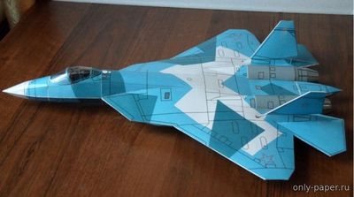 Сборная бумажная модель / scale paper model, papercraft Перспективный авиационный комплекс фронтовой авиации ПАК ФА 