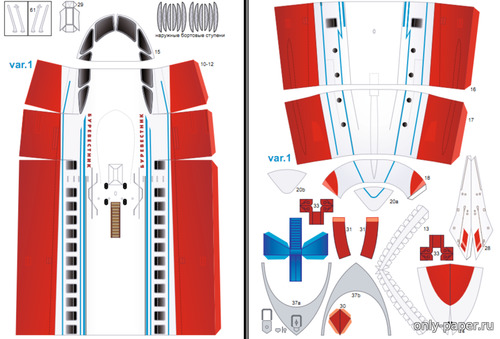 Модель СПК «Буревестник» из бумаги/картона