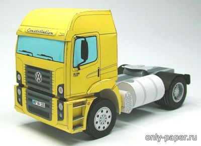 Сборная бумажная модель / scale paper model, papercraft Volkswagen Titan Constellation 19-320 [Lenden Market] 