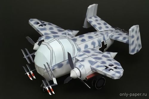 Модель самолета Heinkel He-219A из бумаги/картона