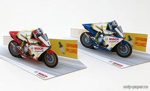 Модели гоночных мотоциклов из бумаги/картона
