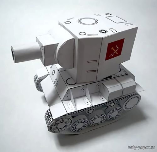 Модель тяжелого танка КВ-2 из бумаги/картона