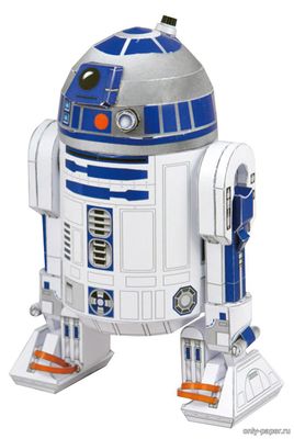 Модель дроида R2-D2 из бумаги/картона