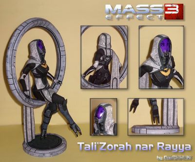 Сборная бумажная модель / scale paper model, papercraft Tali'Zorah nar Rayya (Mass Effect 3) 